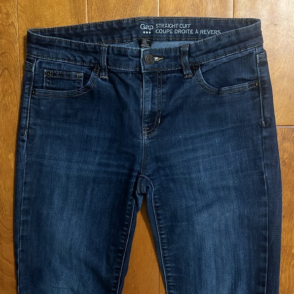 GAP Blue Straight Cuff Jeans Size 4 Mid-Rise Medium Wash Classic Casual - Picture 2 of 12